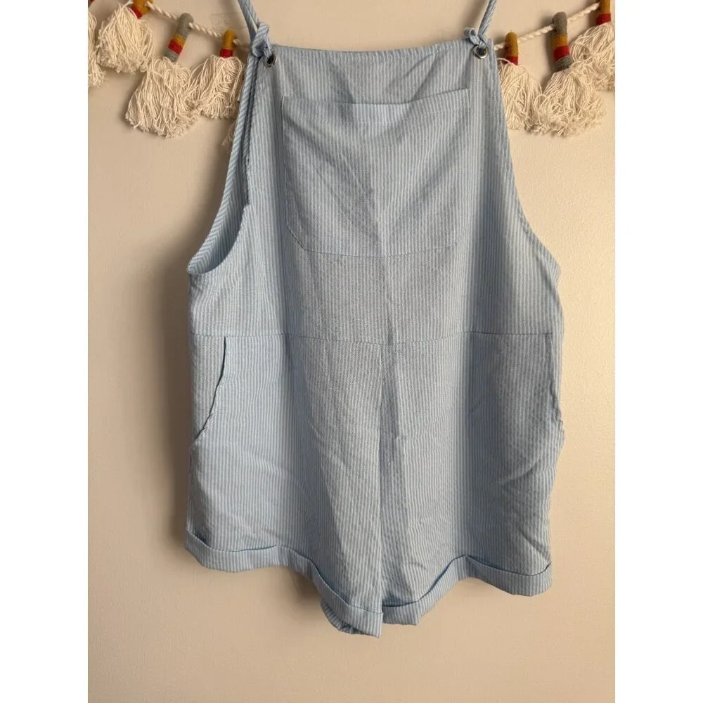 Princess Polly Striped Nautical Lightweight Relax Short Overalls Beachy Coquette - Picture 4 of 8